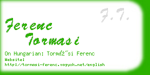 ferenc tormasi business card
